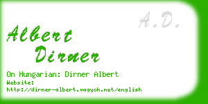 albert dirner business card